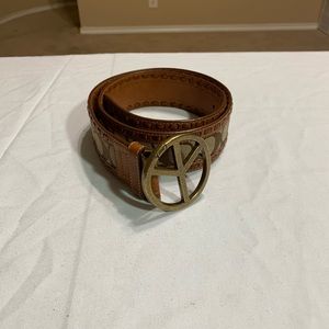 Coach Signature C with Peace Sign Buckle Belt